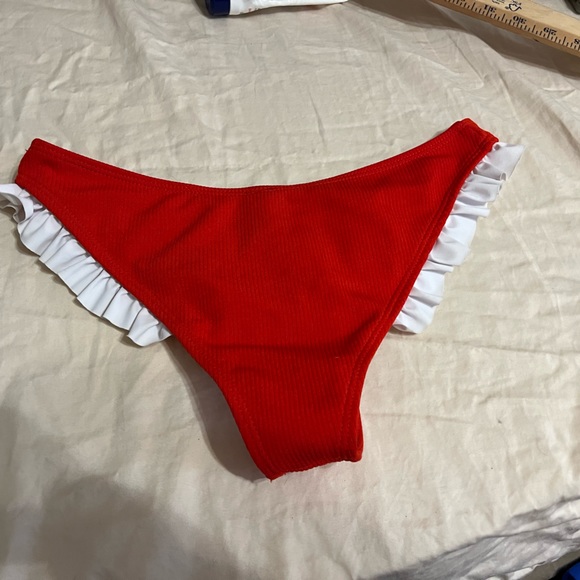 STARK SWIM Red Ribbed Ruffle Bikini Bottoms 🌵 - Picture 6 of 7